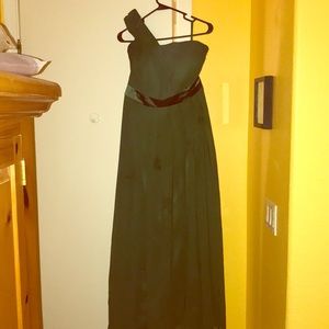 Floor length green dress